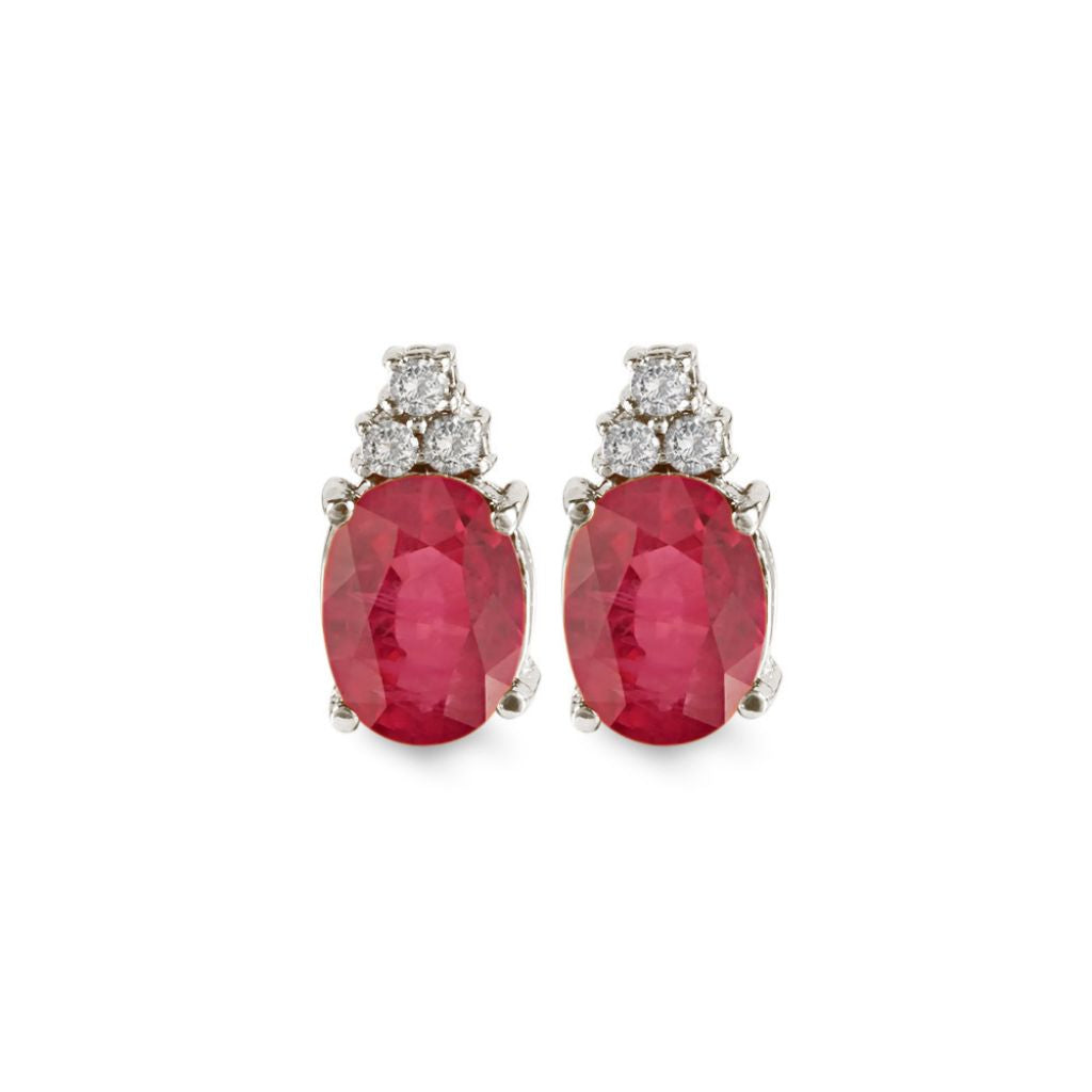 Aretes con rubíes y diamantes