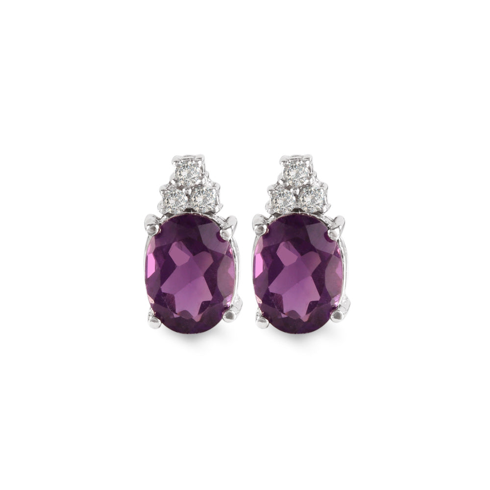 Aretes con amatista y diamantes