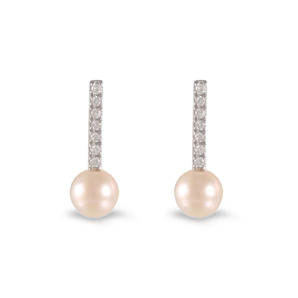 Aretes con perla y diamantes