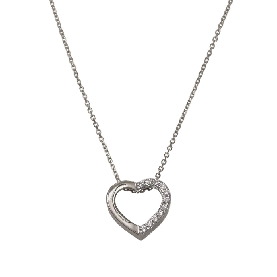 Cadena con dije corazón con diamante 0.04 ct