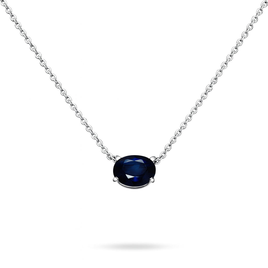 Gargantilla con zafiro oval