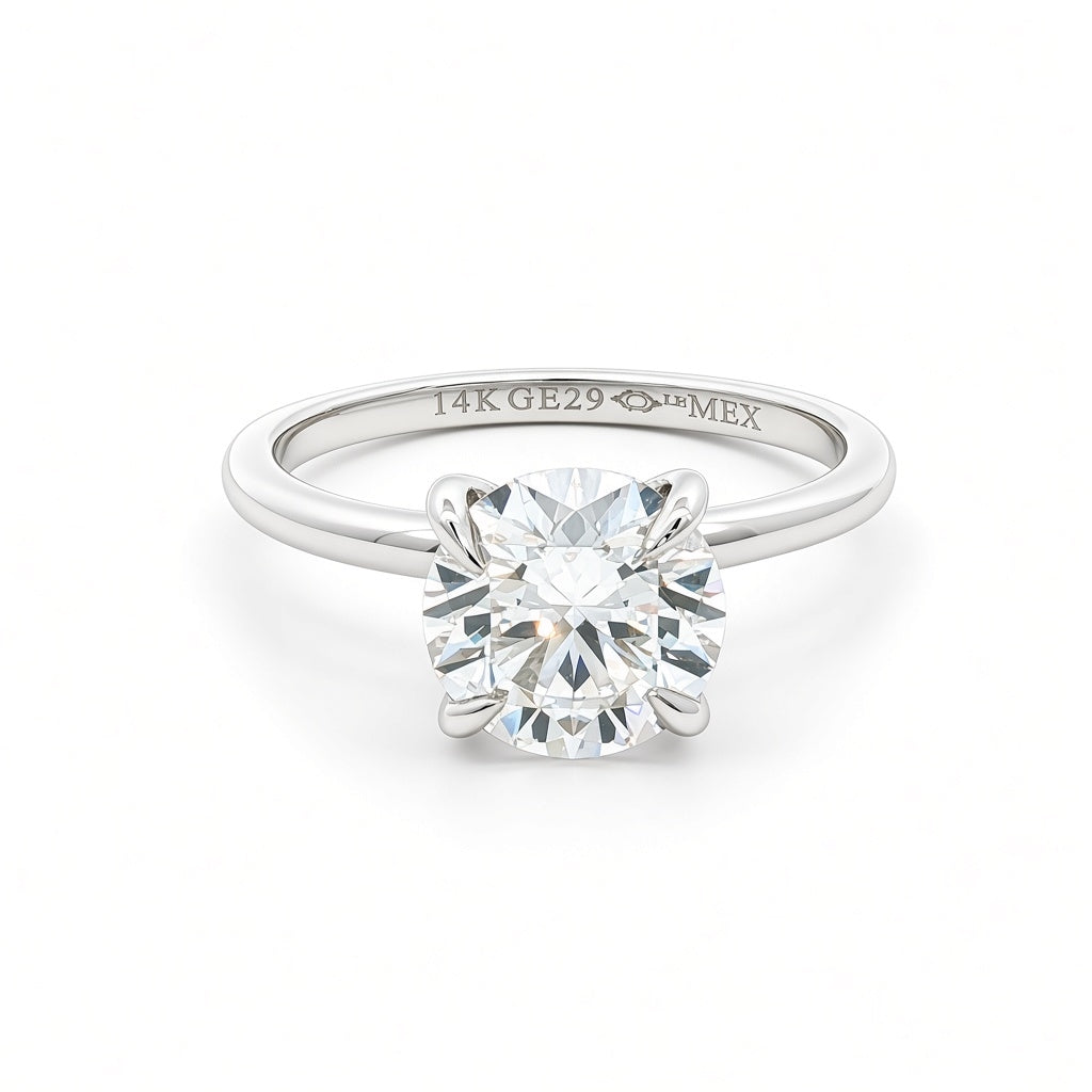 Anillo de compromiso solitario con diamante lab-grown 2 ct
