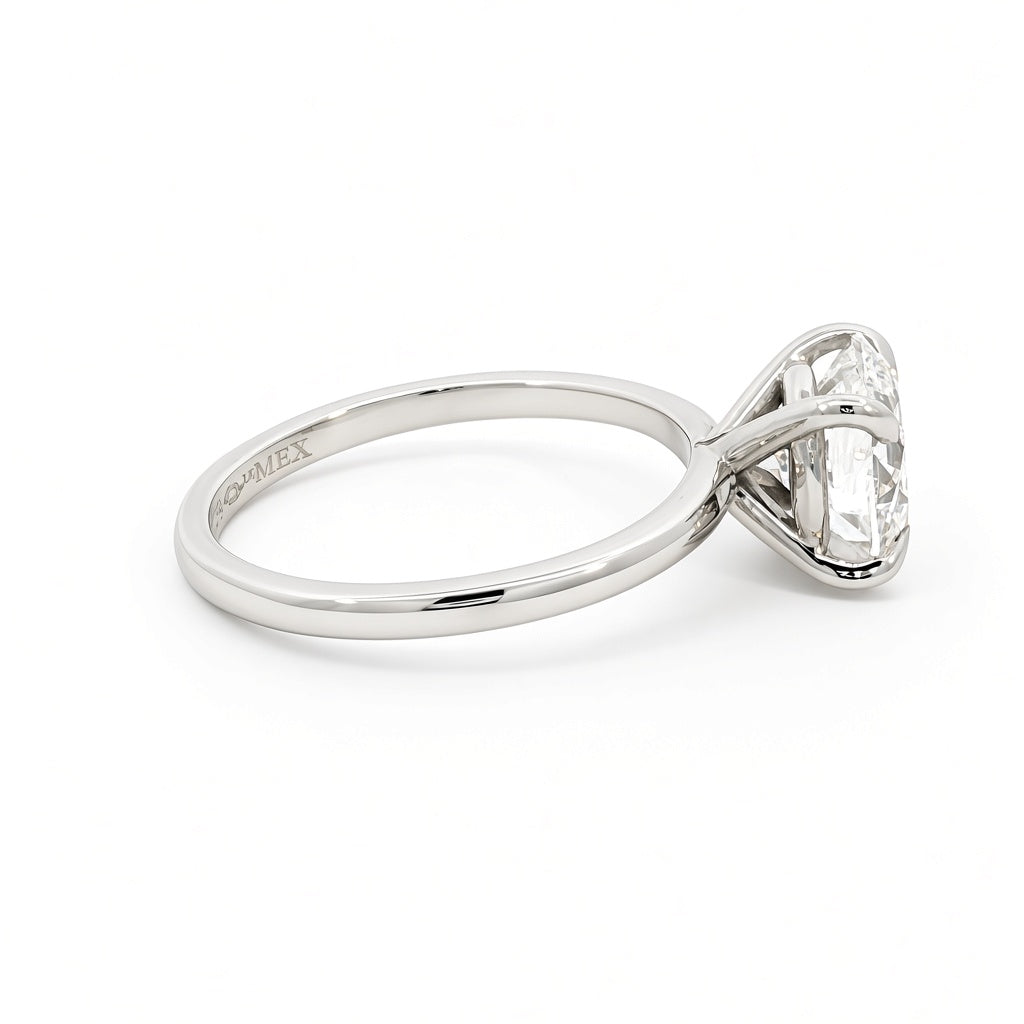 Anillo de compromiso solitario con diamante lab-grown 2 ct