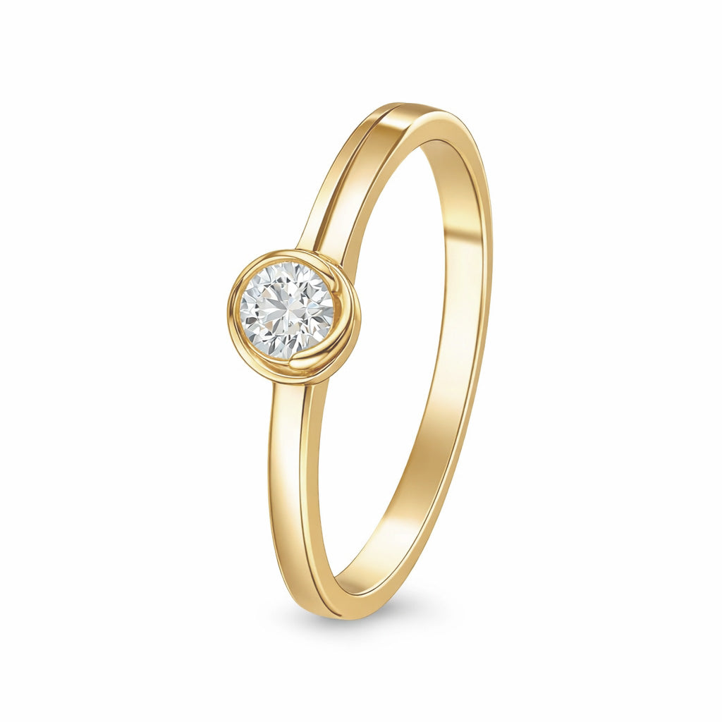 Anillo de compromiso solitario con diamante 0.15 ct