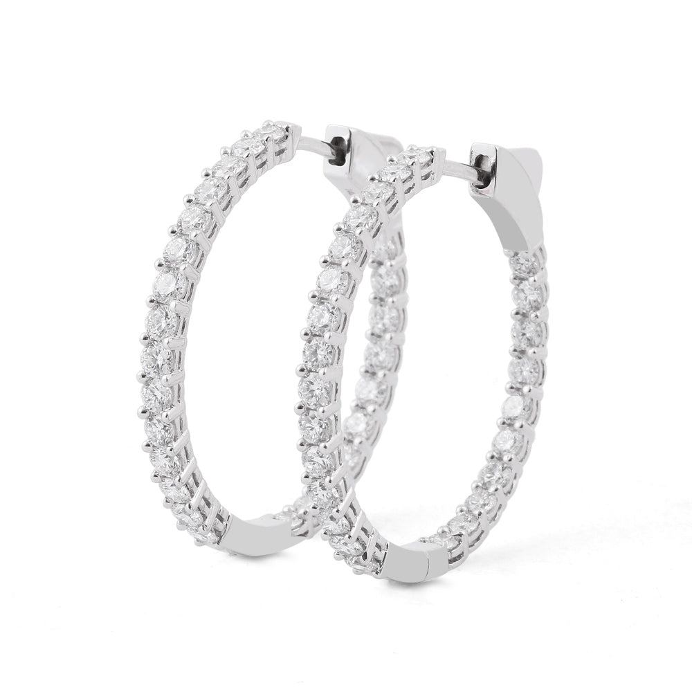 Arracadas clásicas con diamante lab-grown. Diamante de laboratorio, en oro blanco