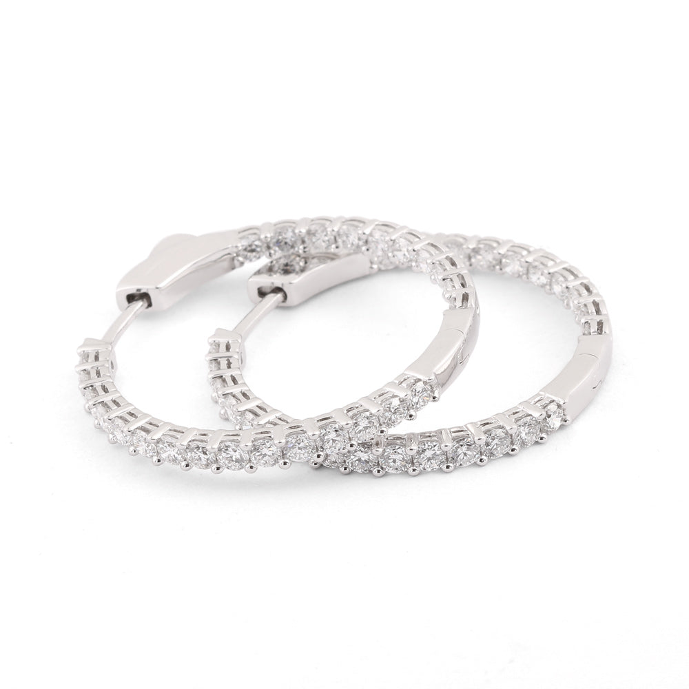 Arracadas clásicas con diamante lab-grown. Diamante de laboratorio, en oro blanco