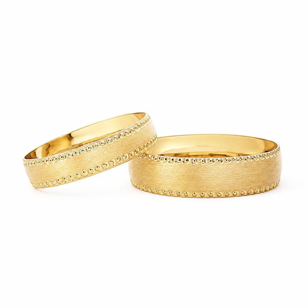 Par de argollas de matrimonio en oro amarillo de 10k