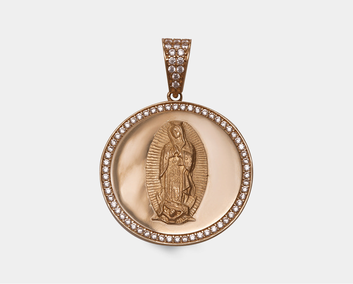 Medalla Redonda Virgen de Guadalupe 14K M4XC-000-09182