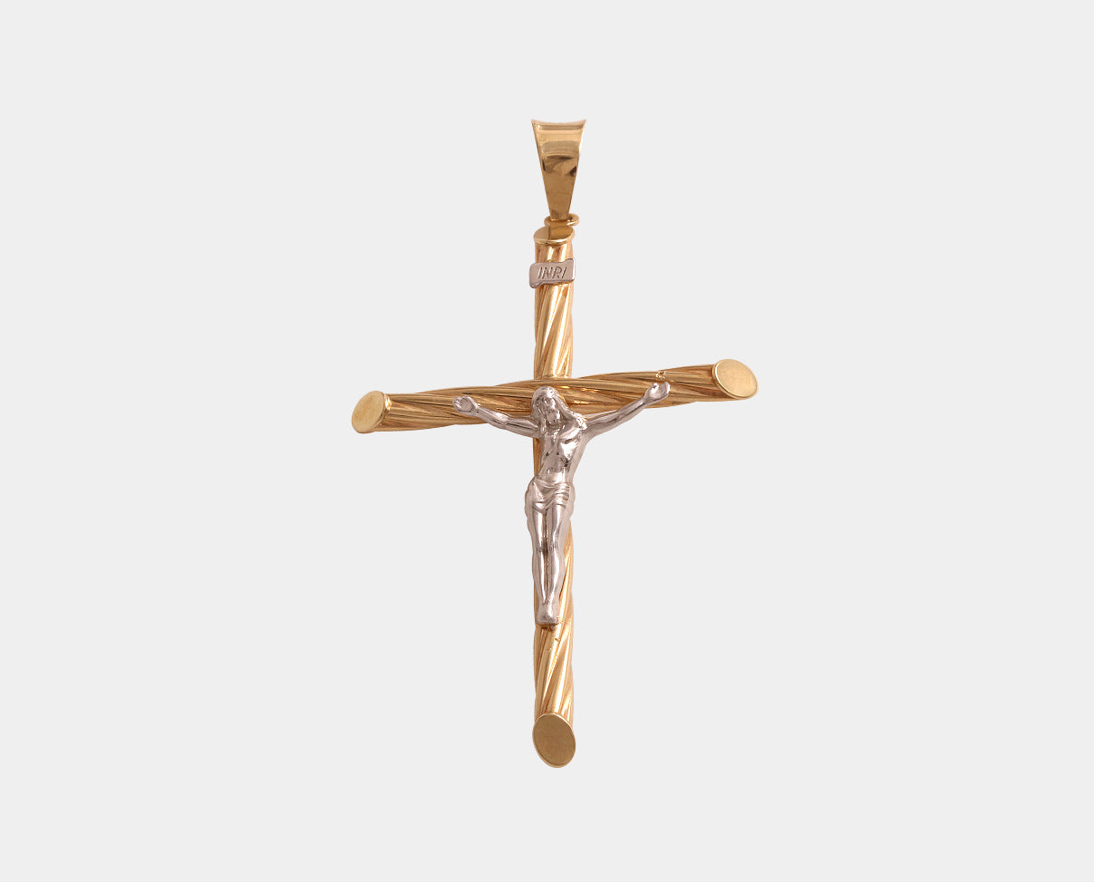 Cruz con Cristo Oro Combinado14k NP7C-0730
