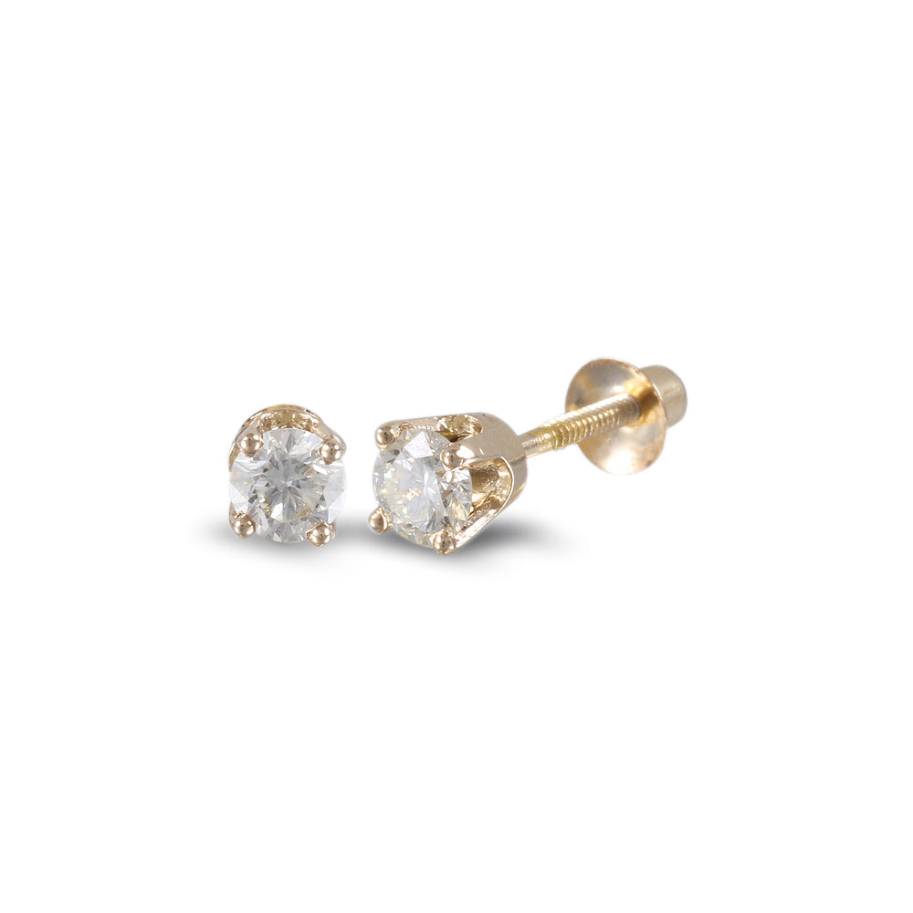 Broqueles con diseño clásico con diamante 0.20 ct