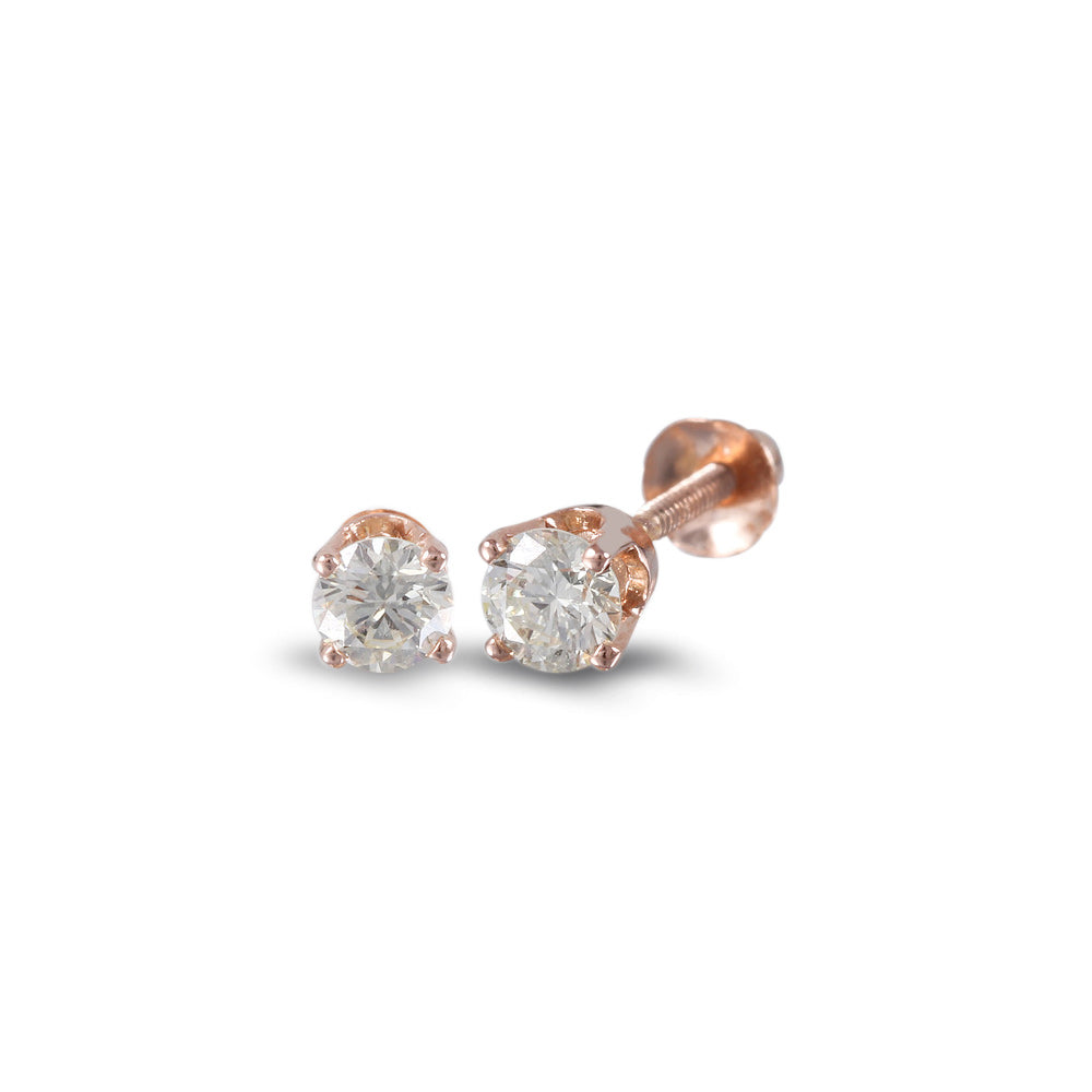 Broqueles con diseño clásico con diamante 0.24 ct