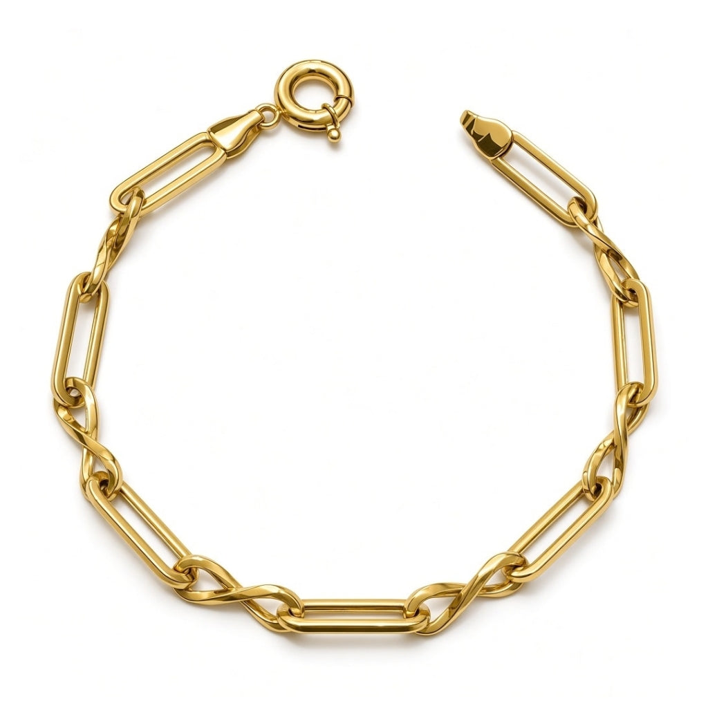 Pulsera con diseño de eslabones e infinitos