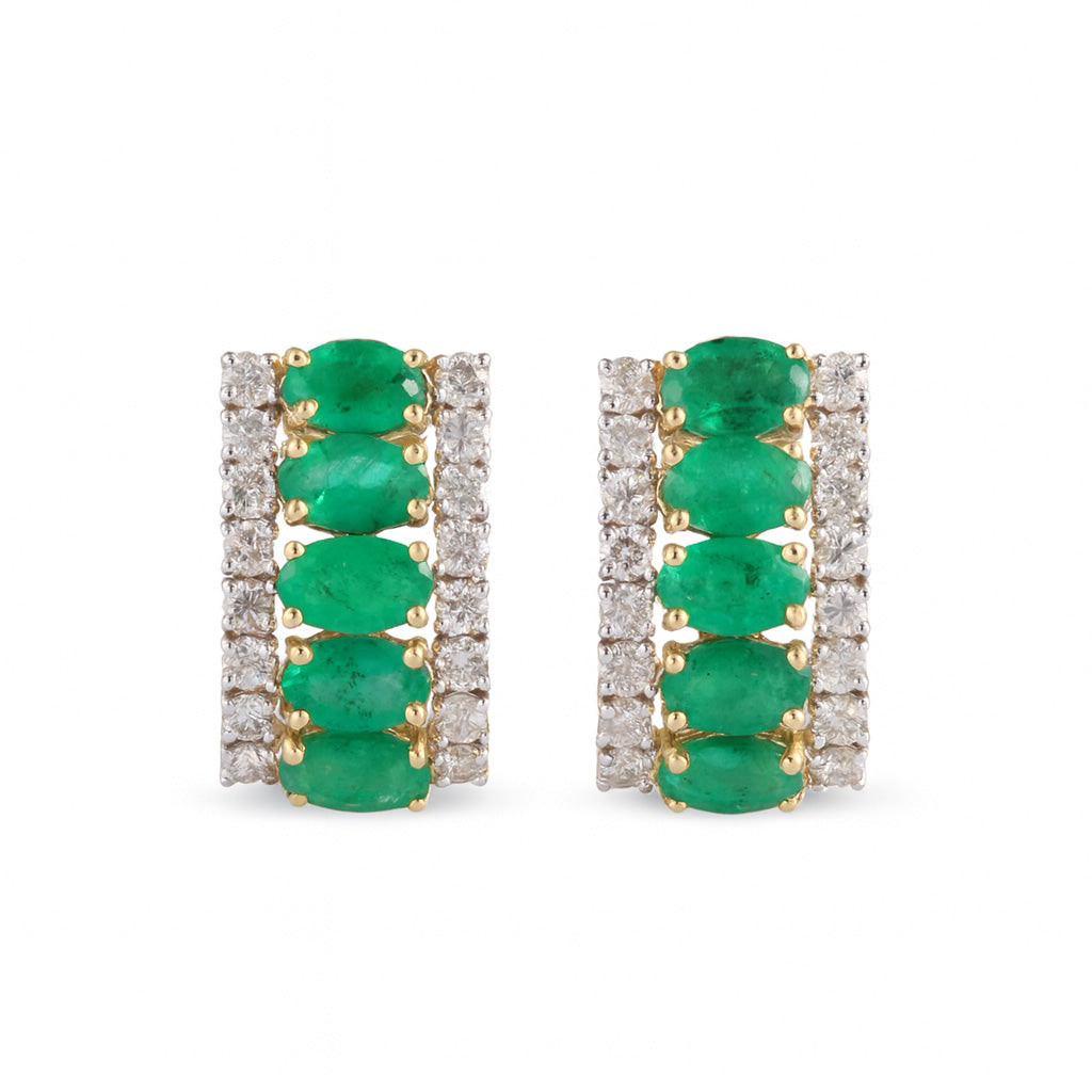 Aretes con esmeraldas y diamantes