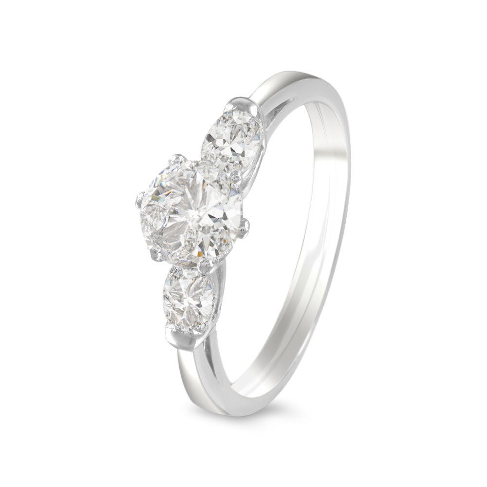 anillo oro blanco con zirconia Swarovski