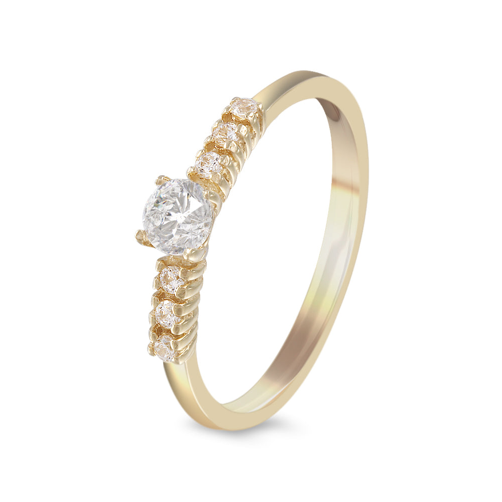 Anillo con zirconia Swarovski estilo con laterales