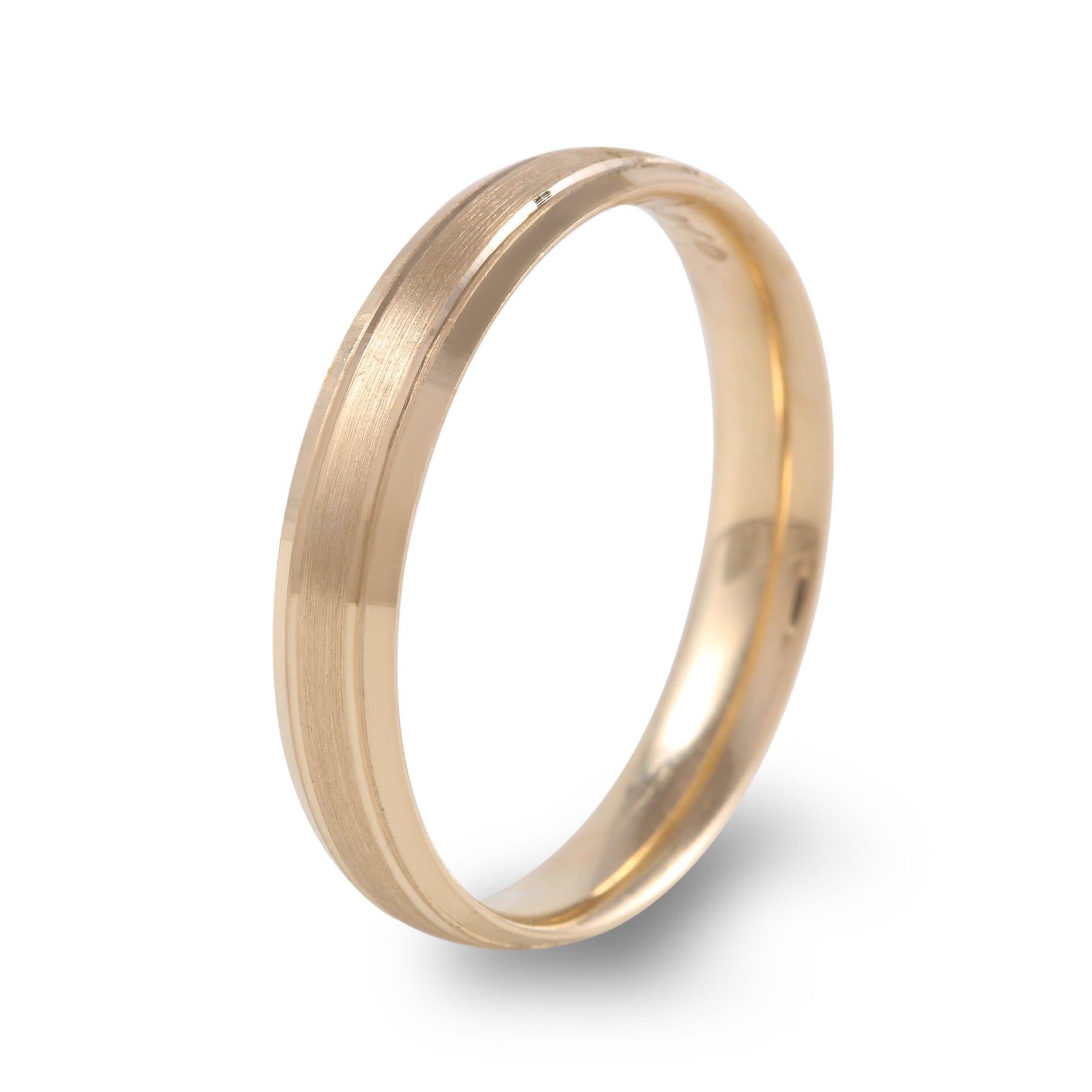 Argolla de matrimonio oro amarillo diseño mate con confort light