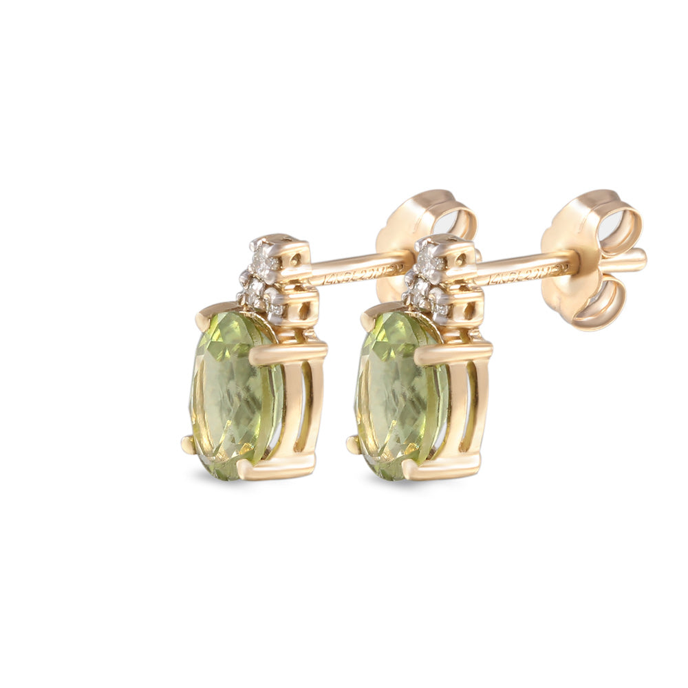 Aretes con peridoto y diamantes