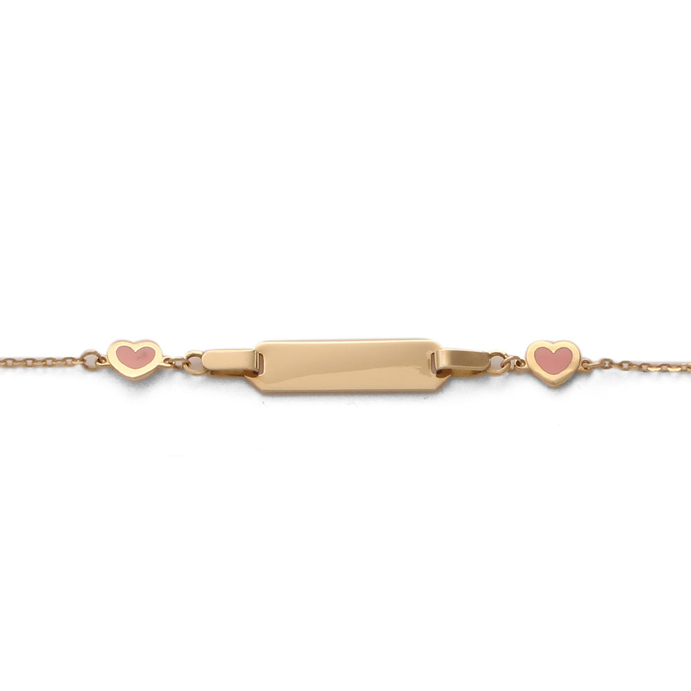 Brazalete con placa y charm de corazón