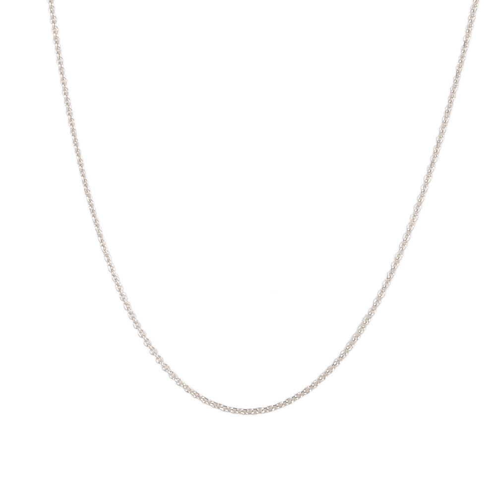 Cadena oro blanco 10k tejido rolo ancho 1 mm ideal para dije ligero