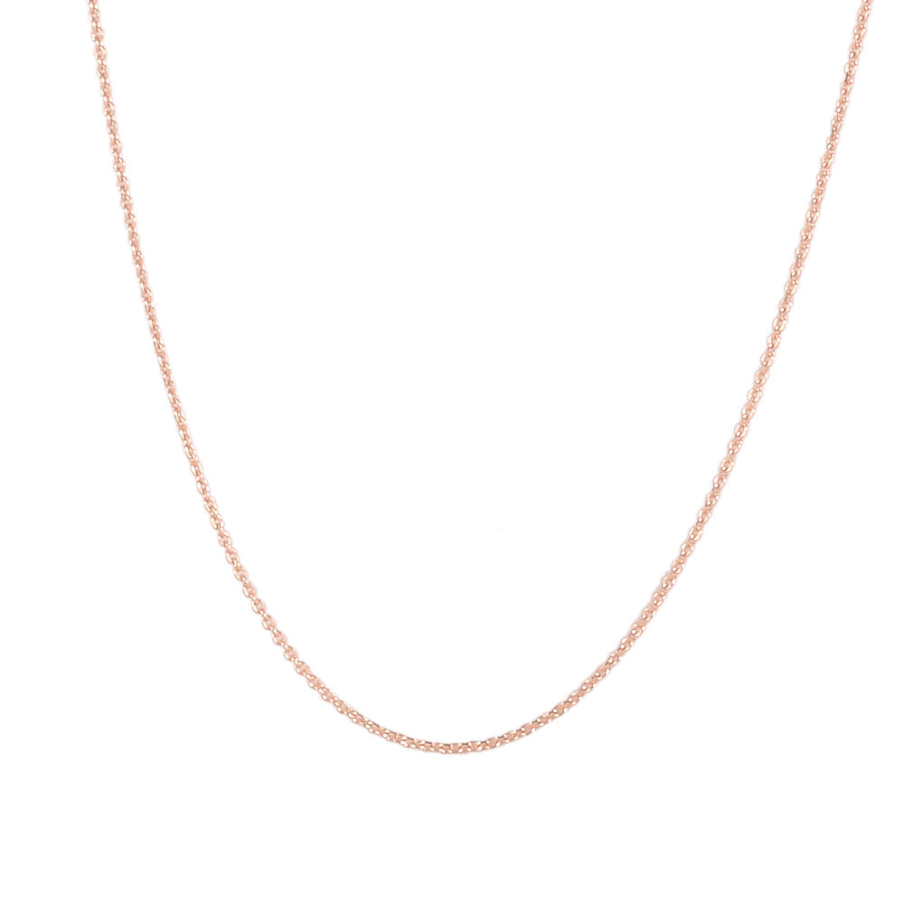 Cadena tejido rolo en oro rosa de 10k