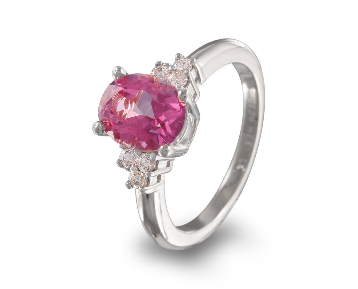 Anillo oro rosa con topacio rosa, anillos de compromiso piedras naturales