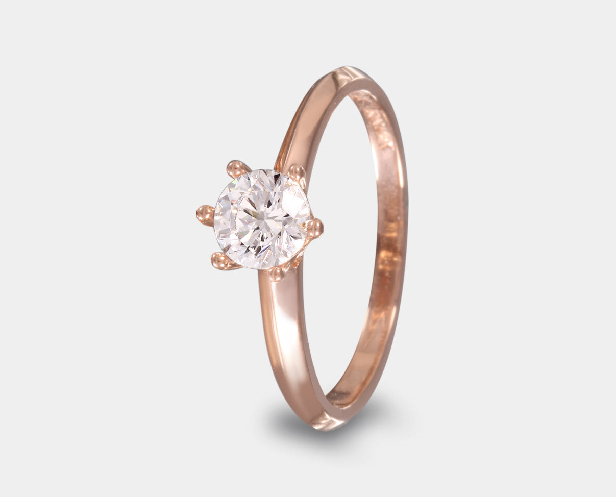 anillo de Compromiso oro rosa con circonia 