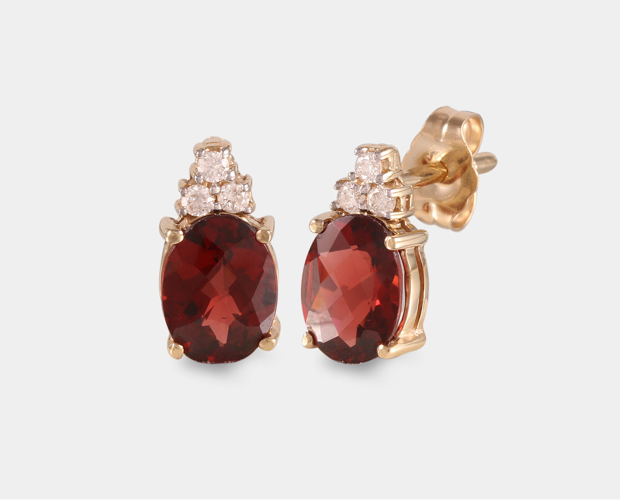 Aretes con Granate y Diamantes FH2C-FJ25A-GRA