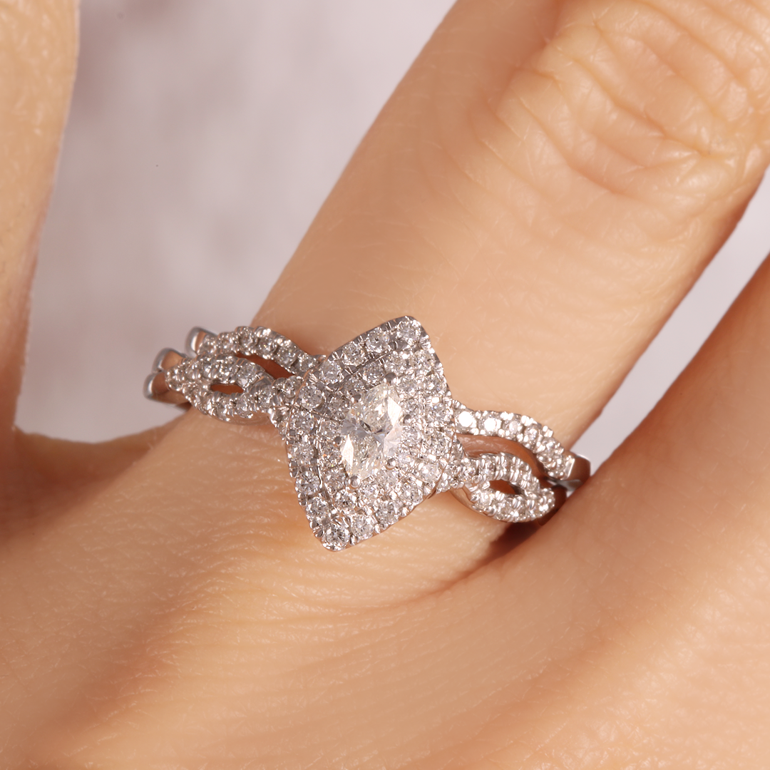 Duo anillo de compromiso y churumbela con diamantes 0.50 ct