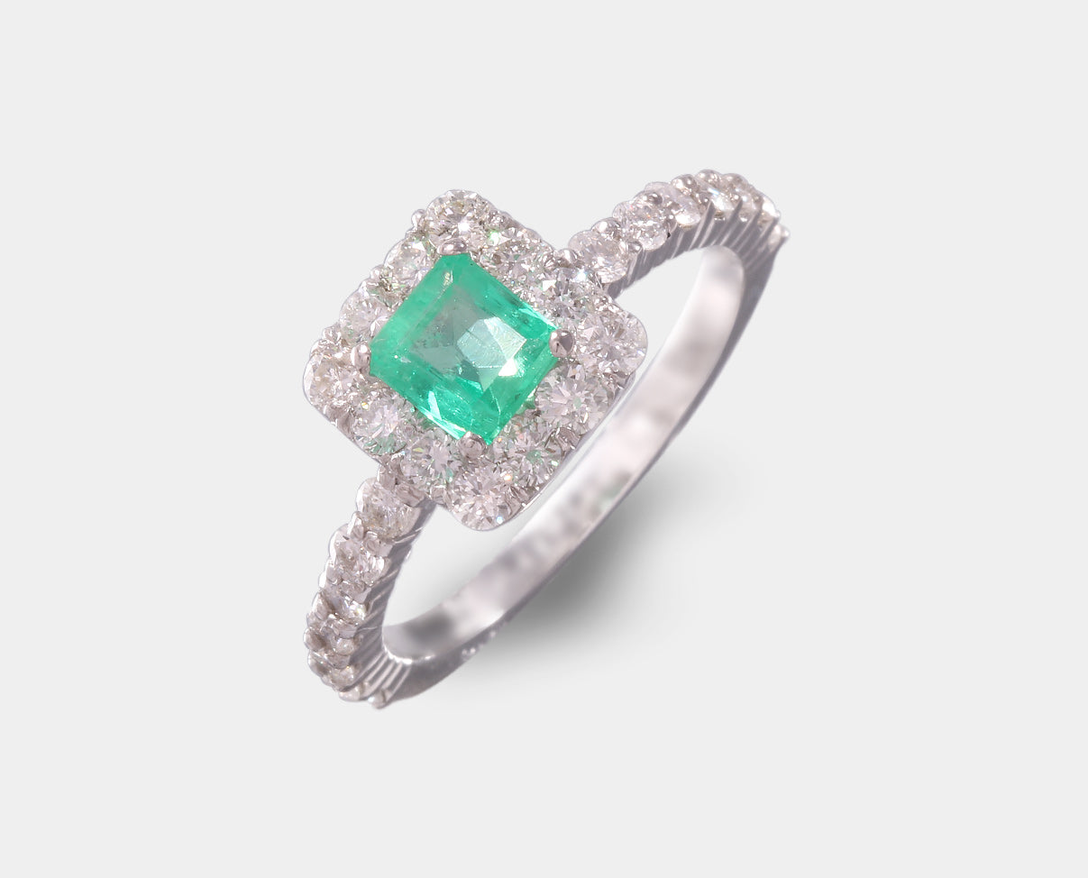 Churumbelas De Mujer Anillo De Compromiso Con Esmeralda Verde