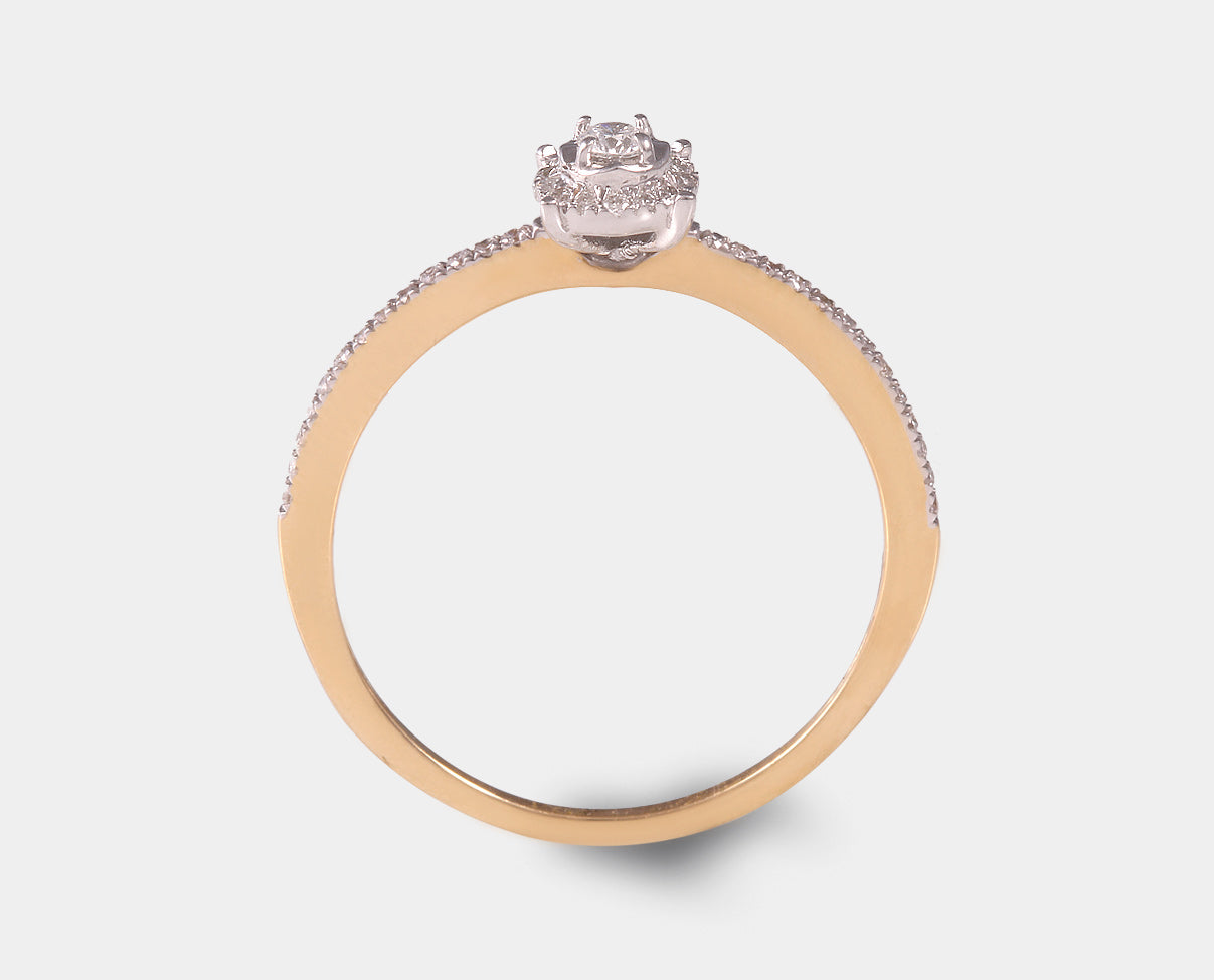 anillo de compromiso oro amarillo con diamante