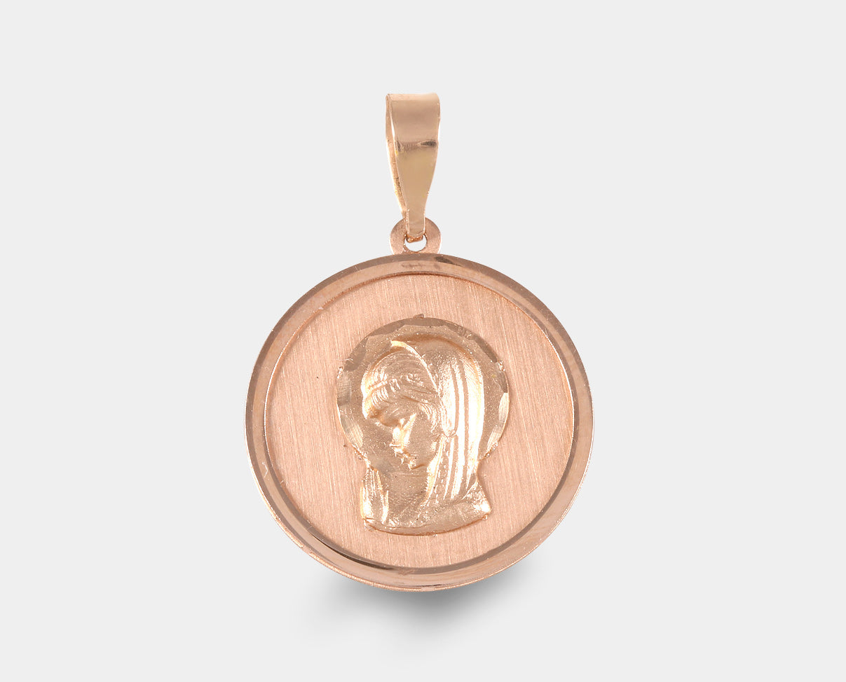 Medalla madonna oro rosa 14k. Medalla primera comunión. Medalla niña. 
